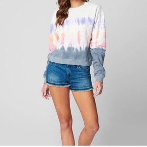 Blank NYC groove ombré tie die crewneck sweatshirt size L